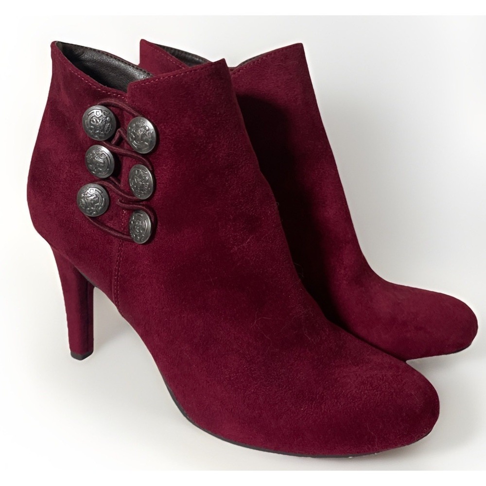 Rialto Womens Cairo Fabric Closed Toe Ankle Fashion,‎ Burgundy/Suedette Size 5 M